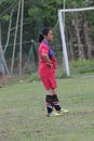 Football Women Beautiful Ball Red Costum Both Montoks Players