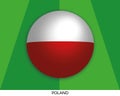 Football World championship with flag of Poland made round as soccer ball on a playing grass