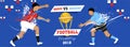 Football World Cup header or banner design with football players