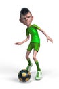 Footballer cartoon in a white background Royalty Free Stock Photo