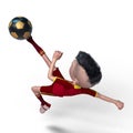 Footballer cartoon in a white background Royalty Free Stock Photo