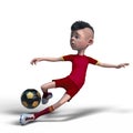 Footballer cartoon in a white background Royalty Free Stock Photo
