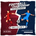 Footballer Players Of Participate Team A VS B On Abstract Red And Blue Background For Championship Tournament Royalty Free Stock Photo