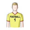 Footballer.Professions single icon in cartoon style vector symbol stock illustration web. Royalty Free Stock Photo