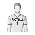 Footballer.Professions single icon in monochrome style vector symbol stock illustration web.