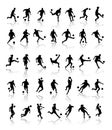 Footballer silhouettes Royalty Free Stock Photo