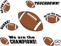 Footballs with cheers with vector available