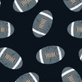 Footballs seamless pattern on a navy background