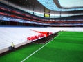 Footboll stadium 3d rendering the imaginary soccer arena