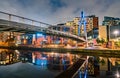 Footbridge across the Aire River in Leeds, England Royalty Free Stock Photo