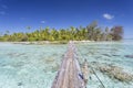 Footbridge across lagoon, Tetamanu, Fakarava, Tuamotu Islands, French Polynesia