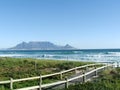 Footbridge on Bloubergstrand Royalty Free Stock Photo