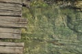 Footbridge and bridges in Plitvice Lakes National Park in Croatia. Holiday Royalty Free Stock Photo