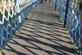 Footbridge casting shadows, Morpeth Northumberland
