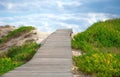 Footbridge Connecting with Blue Sky