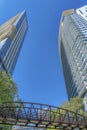 Footbridge in between high-rise residential buildings - Austin, Texas