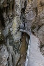 Footbridge in La Yecja cliff in Burgos