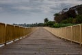 Footbridge on Lake ParanoÃÂ¡ on the Ministers Peninsula in Brasilia DF. In perspective.