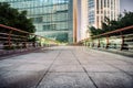 Footbridge and modern building Royalty Free Stock Photo