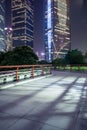 Footbridge and modern building Royalty Free Stock Photo