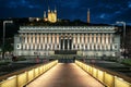 On the footbridge by night Royalty Free Stock Photo