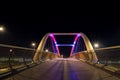 Footbridge at night over highway of Tricity known as Tricity Beltway.