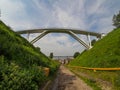 Footbridge in nizhniy novgorod Royalty Free Stock Photo