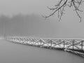 Footbridge over the lake of Gambarie. Royalty Free Stock Photo