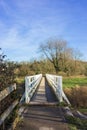 A footbridge over a river on the South Downs Way Royalty Free Stock Photo