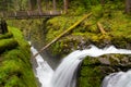 Footbridge over Sol Duc Falls in Olympic National Park, Washington Royalty Free Stock Photo