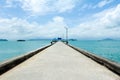 Footbridge over turquoise ocean