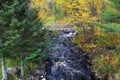 Footbridge Over Waterfall In Northern Michigan Royalty Free Stock Photo