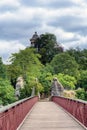 Footbridge in the Parc Buttes-Chaumont - Paris, France Royalty Free Stock Photo