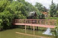 Footbridge in park restaurant Lake Divnoe. Lazarevskoe, Sochi