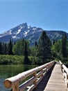 Footbridge to the Tetons Royalty Free Stock Photo
