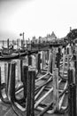 Footbridges in Venice. Black and White Royalty Free Stock Photo