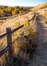 Foothills above Boise Idaho in the autumn to a dirt footpath Royalty Free Stock Photo