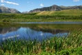 Foothills and lake