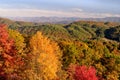 Foothills Parkway View into Smoky Mountains in Autumn Color Royalty Free Stock Photo