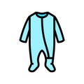footie sleeper baby cloth color icon vector illustration Royalty Free Stock Photo