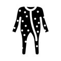 footie sleeper baby cloth glyph icon vector illustration Royalty Free Stock Photo