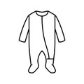 footie sleeper baby cloth line icon vector illustration Royalty Free Stock Photo