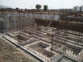 Footing or raft of a building is casted with concrete and waiting for rest construction activity in a Construction site.