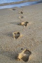 Footmark on beach Royalty Free Stock Photo