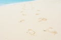 Footmark on the beautiful beach Royalty Free Stock Photo