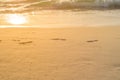 Footmark in a Sand on the Beach at Phuket Thailand Royalty Free Stock Photo