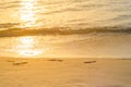 Footmark in a Sand on the Beach at Phuket Thailand