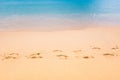 Footmark in the Sand on Beach at Thailand