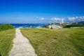 Footpat Leading to the Sea and the Ruins of San Cristobal Castle Royalty Free Stock Photo