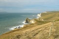 Footpath above Durdle Door on Dorset coast